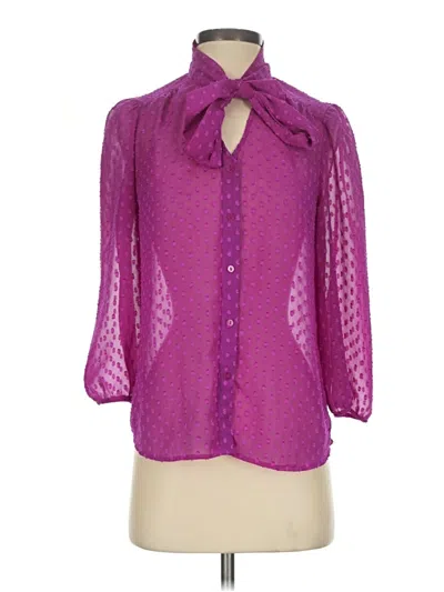 Pre-owned Forever 21 3/4 Sleeve Blouse In Purple