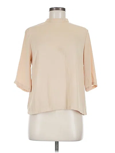 Pre-owned Forever 21 3/4 Sleeve Blouse In Tan