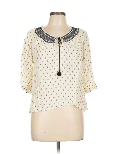 Pre-owned Forever 21 3/4 Sleeve Blouse In White