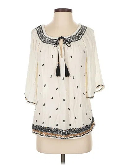 Pre-owned Forever 21 3/4 Sleeve Blouse In White