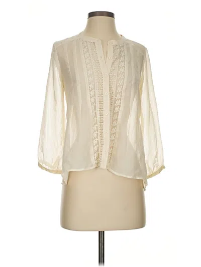 Pre-owned Forever 21 3/4 Sleeve Blouse In White
