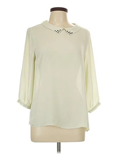 Pre-owned Forever 21 3/4 Sleeve Blouse In White