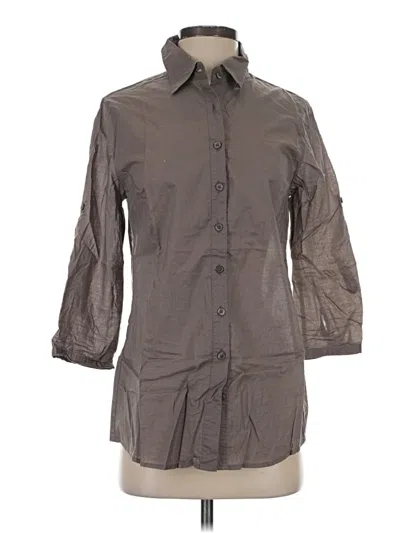 Pre-owned Forever 21 3/4 Sleeve Button Down Shirt In Gray