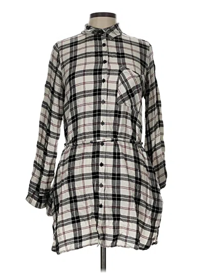 Pre-owned Forever 21 3/4 Sleeve Button Down Shirt In Gray