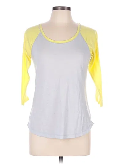 Pre-owned Forever 21 3/4 Sleeve T-shirt In Gray