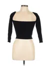 Forever 21 3/4 Sleeve Top Black Strapless Neckline Tops In Black