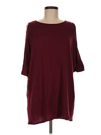 Pre-owned Forever 21 3/4 Sleeve Top Burgundy Boatneck Tops