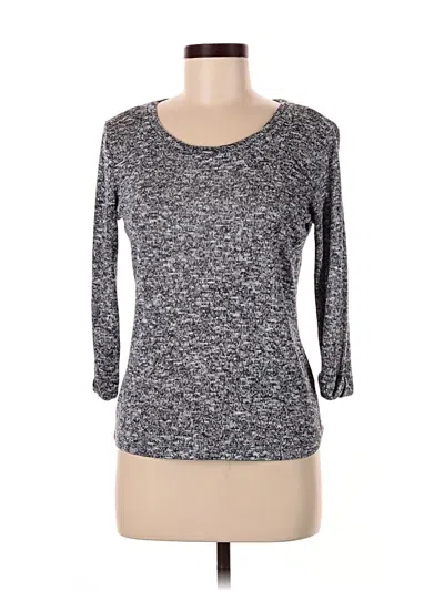 Pre-owned Forever 21 3/4 Sleeve Top Gray Scoop Neck Tops