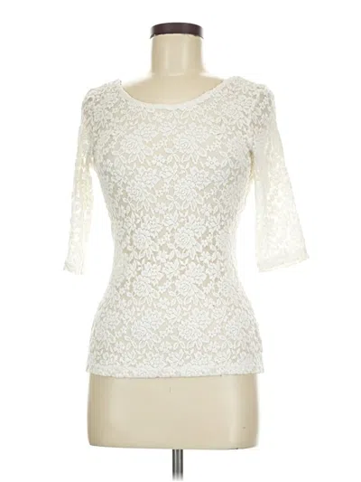 Pre-owned Forever 21 3/4 Sleeve Top Ivory Boatneck Tops