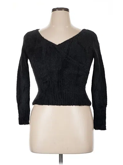 Pre-owned Forever 21 3/4 Sleeve T-shirt In Black