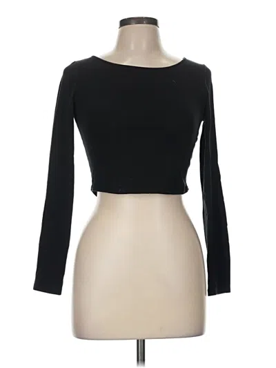 Pre-owned Forever 21 3/4 Sleeve T-shirt In Black