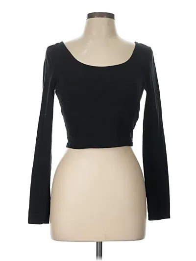 Pre-owned Forever 21 3/4 Sleeve T-shirt In Black