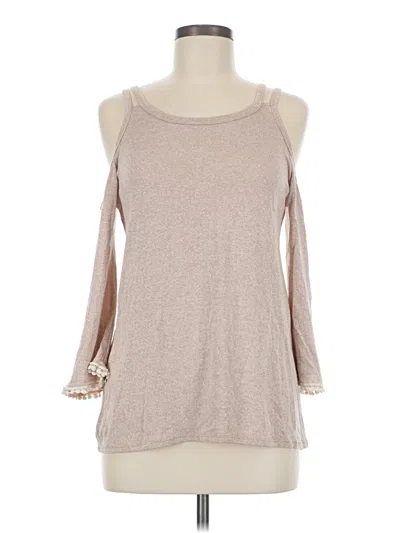 Pre-owned Forever 21 3/4 Sleeve T-shirt In Brown