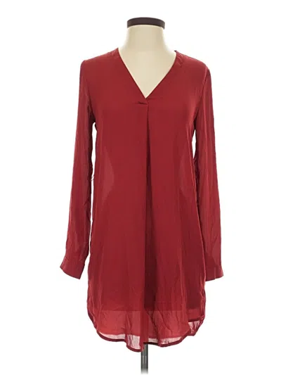 Pre-owned Forever 21 3/4 Sleeve T-shirt In Burgundy