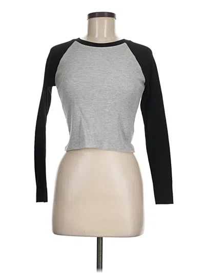 Pre-owned Forever 21 3/4 Sleeve T-shirt In Gray