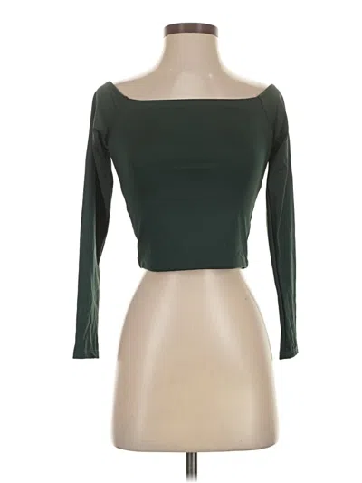 Pre-owned Forever 21 3/4 Sleeve T-shirt In Green