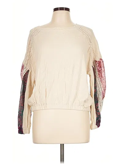 Pre-owned Forever 21 3/4 Sleeve T-shirt In Ivory