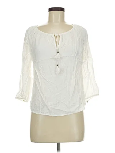 Pre-owned Forever 21 3/4 Sleeve T-shirt In Ivory