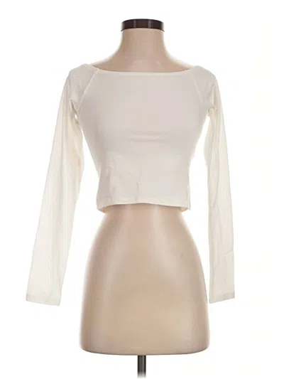 Pre-owned Forever 21 3/4 Sleeve T-shirt In Ivory