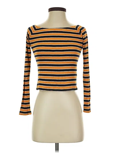 Pre-owned Forever 21 3/4 Sleeve T-shirt In Orange
