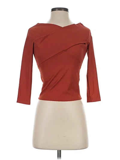 Pre-owned Forever 21 3/4 Sleeve T-shirt In Red