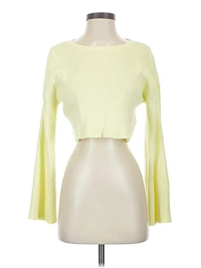 Pre-owned Forever 21 3/4 Sleeve T-shirt In Yellow