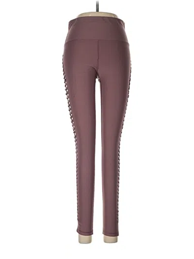 Pre-owned Forever 21 Active Pants In Burgundy