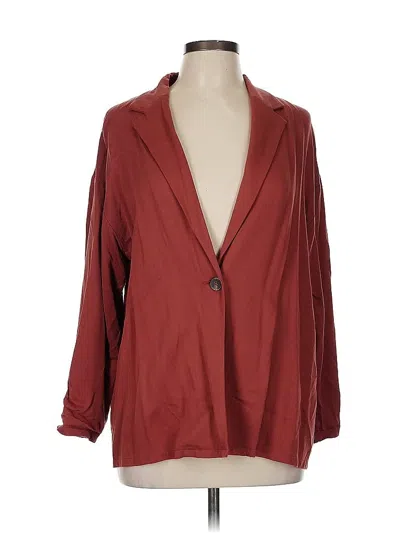 Pre-owned Forever 21 Blazer Jacket In Burgundy