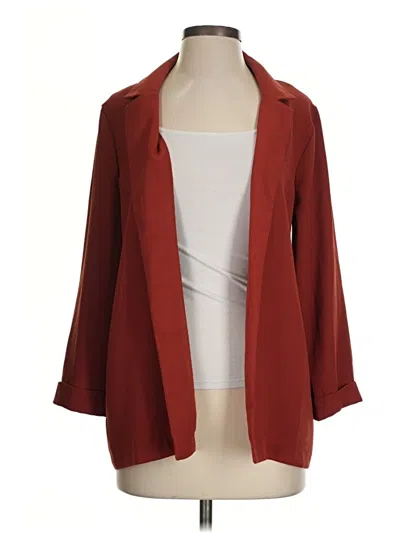 Pre-owned Forever 21 Blazer Jacket In Burgundy