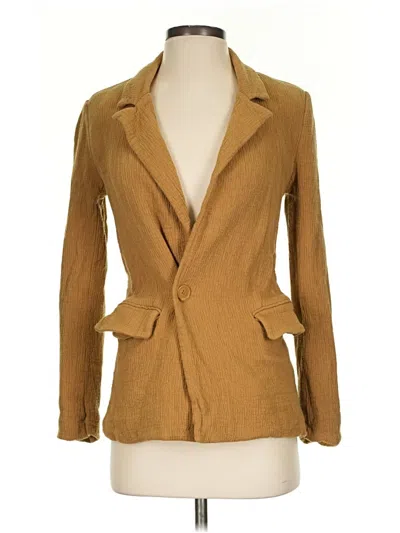 Pre-owned Forever 21 Blazer Jacket In Gold