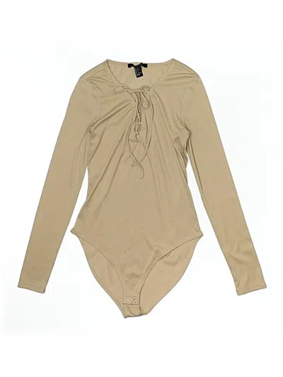 Pre-owned Forever 21 Bodysuit In Brown