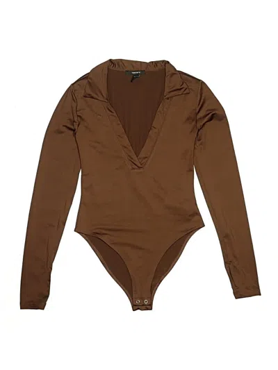 Pre-owned Forever 21 Bodysuit In Brown