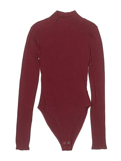 Pre-owned Forever 21 Bodysuit In Burgundy
