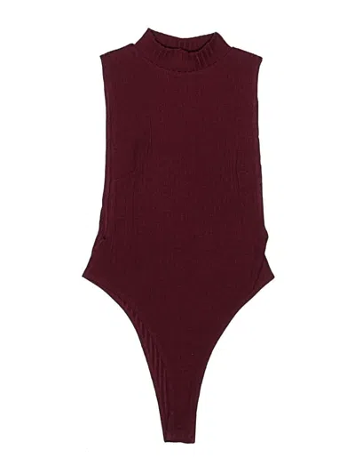 Pre-owned Forever 21 Bodysuit In Burgundy