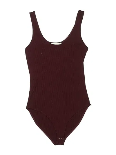 Pre-owned Forever 21 Bodysuit In Burgundy