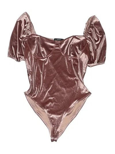 Pre-owned Forever 21 Bodysuit In Burgundy