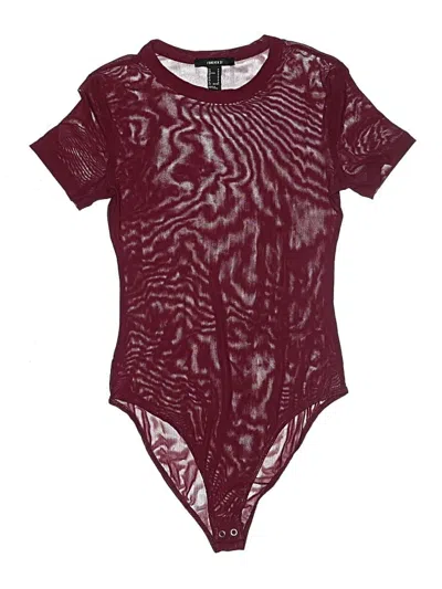 Pre-owned Forever 21 Bodysuit In Burgundy