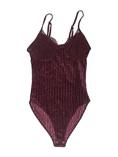 Pre-owned Forever 21 Bodysuit In Burgundy