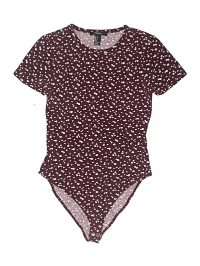 Pre-owned Forever 21 Bodysuit In Burgundy
