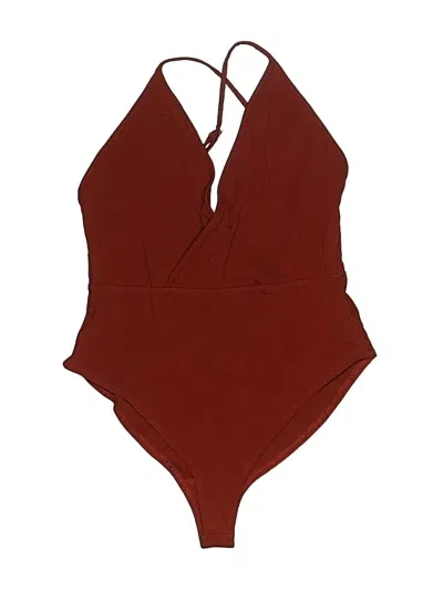 Pre-owned Forever 21 Bodysuit In Burgundy