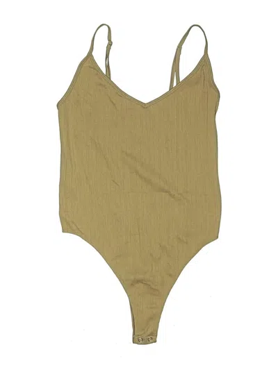 Pre-owned Forever 21 Bodysuit In Tan