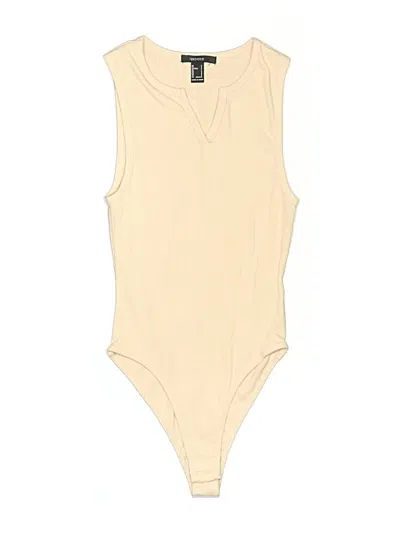 Pre-owned Forever 21 Bodysuit In Tan
