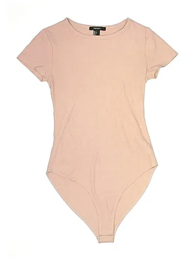 Pre-owned Forever 21 Bodysuit In Tan
