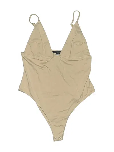 Pre-owned Forever 21 Bodysuit In Tan