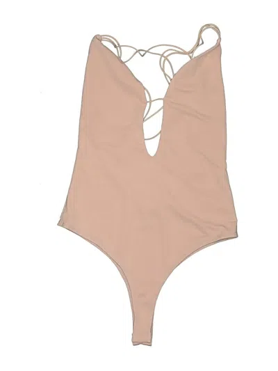 Pre-owned Forever 21 Bodysuit In Tan