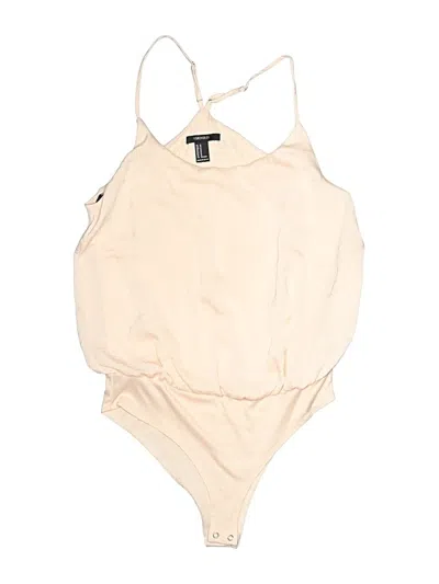 Pre-owned Forever 21 Bodysuit In Tan