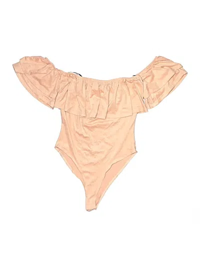 Pre-owned Forever 21 Bodysuit In Tan