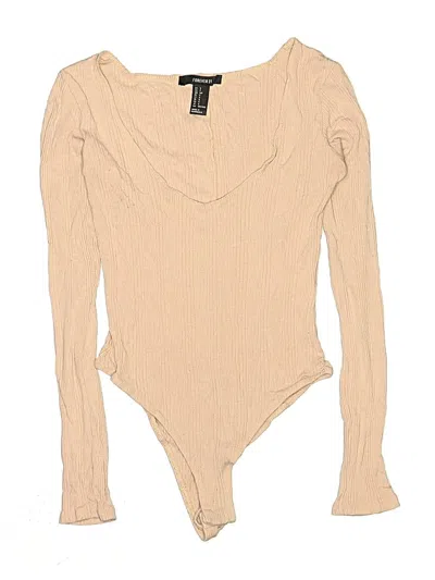 Pre-owned Forever 21 Bodysuit In Tan