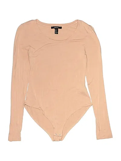 Pre-owned Forever 21 Bodysuit In Tan