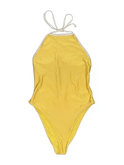 Pre-owned Forever 21 Bodysuit In Yellow